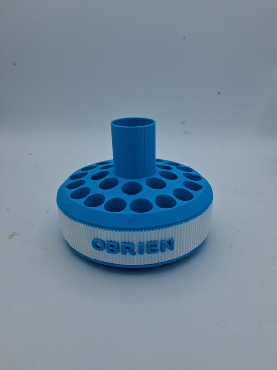 Rotating Pen Carousel 2 tone blue and white - Obrien Custom Turning Diamond painting pen display original model with storage in middle