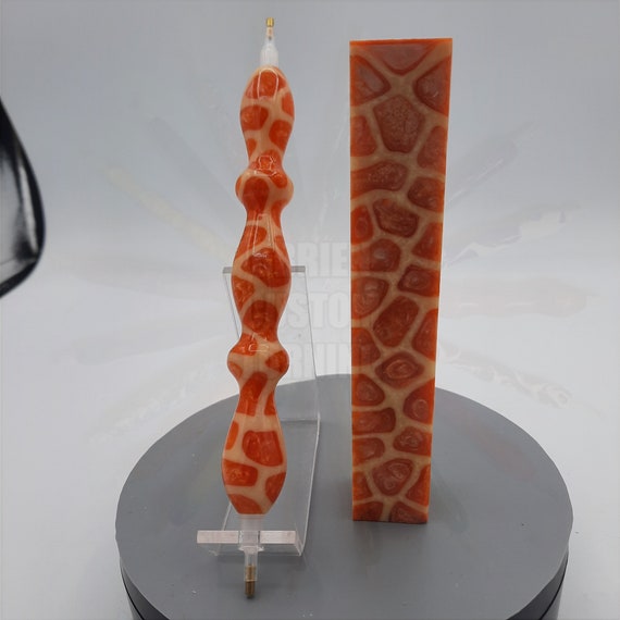 Diamond Painting Pen  - Orange Giraffe - Handmade Custom handcrafted lathe acrylic