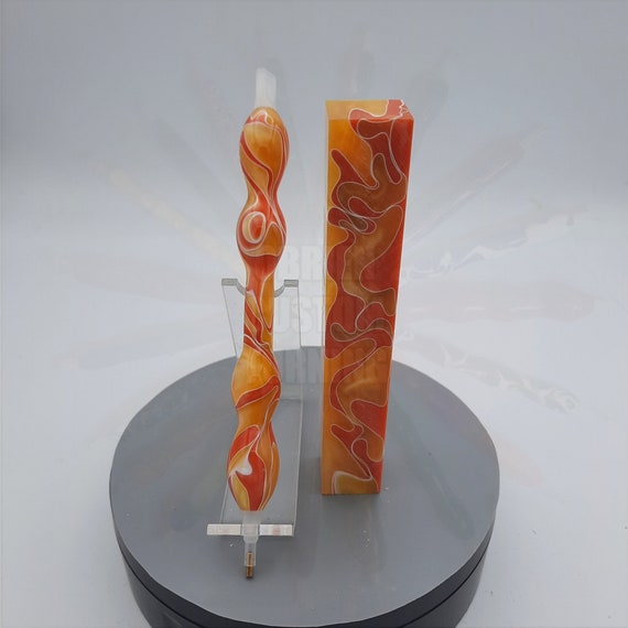 Diamond Painting Pen - Nachos - Handmade Custom orange and yellow handcrafted lathe acrylic