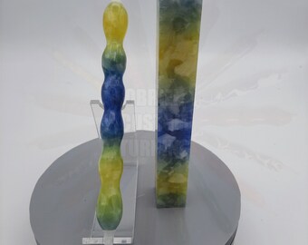 Diamond Painting Pen  - Blue Pineapple - Handmade Custom yellow handcrafted lathe acrylic