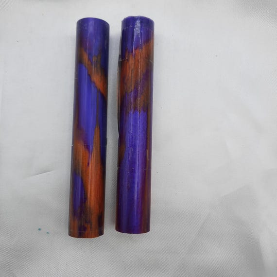 Diamond Painting Pen - purple and orange - handmade custom handcrafted lathe acrylic