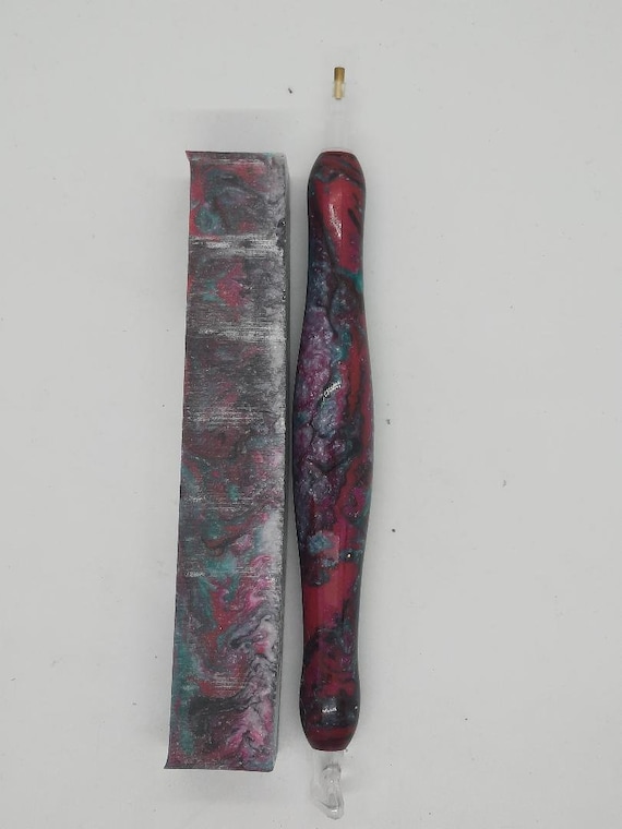 Diamond Painting Pen - Minty Magenta Swirl - Handmade Custom handcrafted lathe acrylic