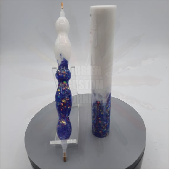 Diamond Painting Pen  - Solid Mutations White / Nimbus Glitter - Handmade Custom handcrafted  lathe white purple