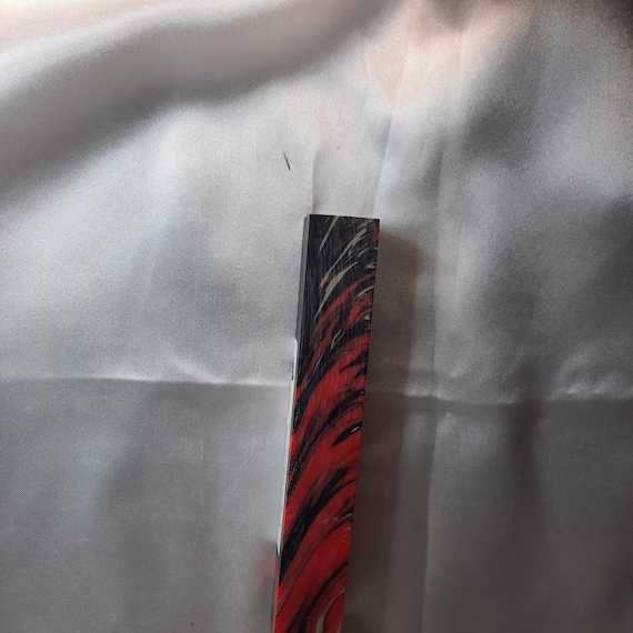Diamond Painting Pen - rocket red - Handmade Custom handcrafted  lathe red, black, white stripe
