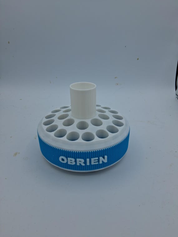 Rotating Pen Carousel 2 tone white and blue - Obrien Custom Turning Diamond painting pen display original model with storage in middle
