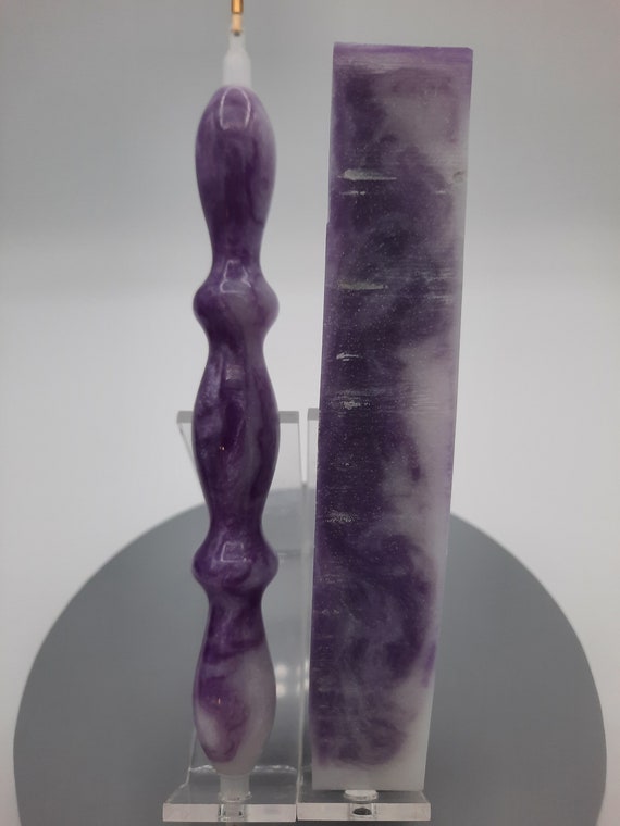 Diamond Painting Pen - Lilac Laser glow in the dark - Custom handmade handcrafted lathe acrylic purple white blue