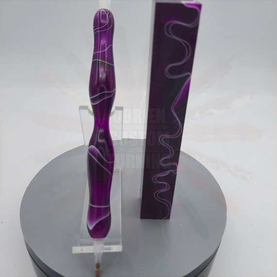 Diamond Painting Pen - Imperial Water - Handmade Custom transparent purple see through hand turn lathe acrylic
