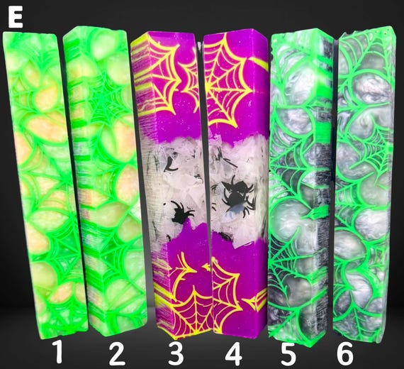 Diamond Painting Pen - Block E - handmade custom handcrafted lathe acrylic spiderweb spider web Halloween spooky - Castaway Creations