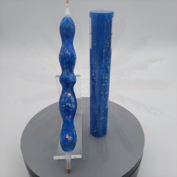 Diamond Painting Pen  - Shades of Blue Glitter - Handmade Custom handcrafted  lathe iridescent shimmer sparkle shiny