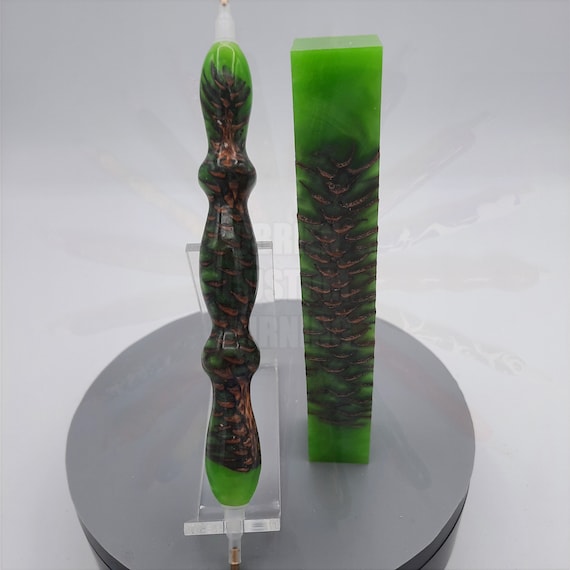 Diamond Painting Pen - Green Apple Cone - Handmade Custom pinecone handcrafted  lathe acrylic hybrid full size pinecone