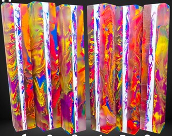 Diamond Painting Pen - Block M - handmade custom handcrafted lathe acrylic graffiti rainbow - Castaway Creations