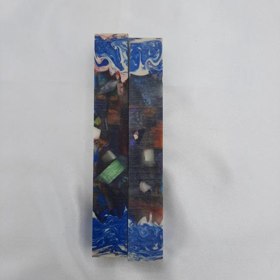 Diamond Painting Pen  - Margo faux burl limited edition - Custom handmade handcrafted lathe acrylic blue rainbow mosaic