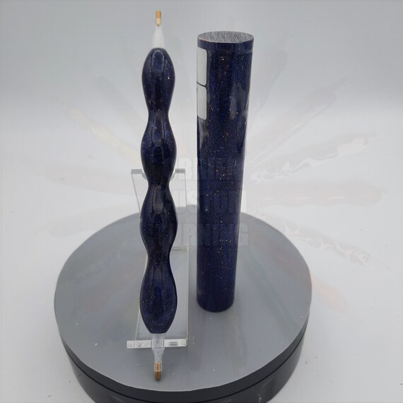 Diamond Painting Pen  - Midnight Blue Shimmer Glitter - Handmade Custom handcrafted lathe acrylic sparkle shine
