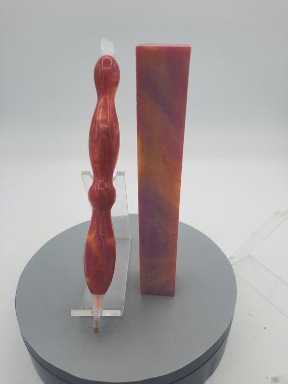 Diamond Painting Pen - Cutie Pie Lava Lamp - Handmade Custom orange, red, pink handcrafted lathe acrylic