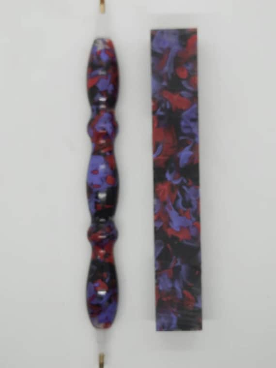 Diamond Painting Pen  - Witches Lair Coral Reef - Handmade Custom purple and red  handcrafted lathe acrylic mosaic