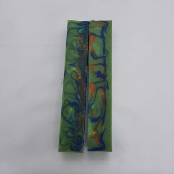 Diamond Painting Pen - Exotic Bloom - Handmade Custom handcrafted lathe pearly sea green, royal blue and gold