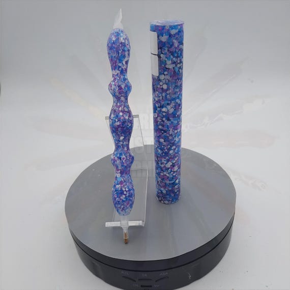 Diamond Painting Pen  - Arctic Breeze Circle Glitter - handmade custom handcrafted lathe acrylic blue lavender white purple