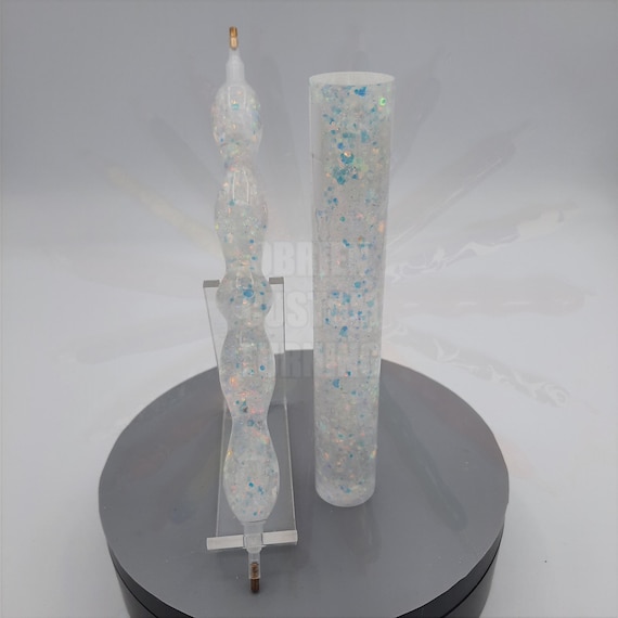 Diamond Painting Pen  - Vega Aurora Glitter - handmade custom handcrafted lathe acrylic clear sparkle Shiny