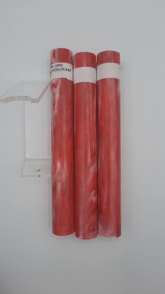 Diamond Painting Pen  - Red and white swirl limited edition diamond cast - Custom handmade handcrafted lathe acrylic sparkle