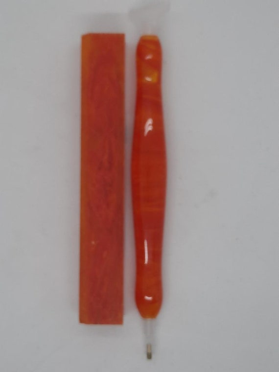 Diamond Painting Pen - Flame Thrower - Handmade Custom orange handcrafted lathe acrylic