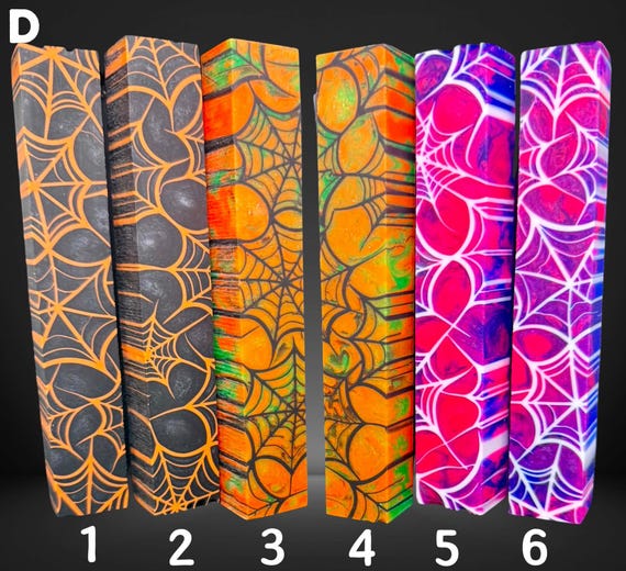 Diamond Painting Pen - Block D - handmade custom handcrafted lathe acrylic spiderweb spider web Halloween spooky - Castaway Creations