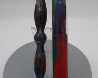 Diamond Painting Pen  - Oil Slick Diamond cast - Handmade Custom multi-color handcrafted  lathe acrylic