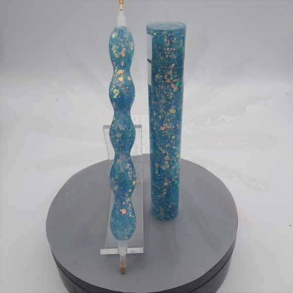 Diamond Painting Pen  - Blue Lagoon Prismatic Glitter - handmade custom handcrafted lathe acrylic sparkle shiny