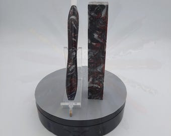 Diamond Painting Pen - Redemption Colors - Handmade Custom red, white, and black handcrafted lathe acrylic
