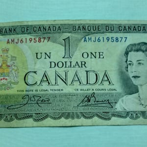 One Dollar Canada Banknote 1973, Bank of Canada Queen Elizabeth II, 1 Dollar-Schein Geld, Ausländische Welt Geldscheine, Alte Kanada Währung