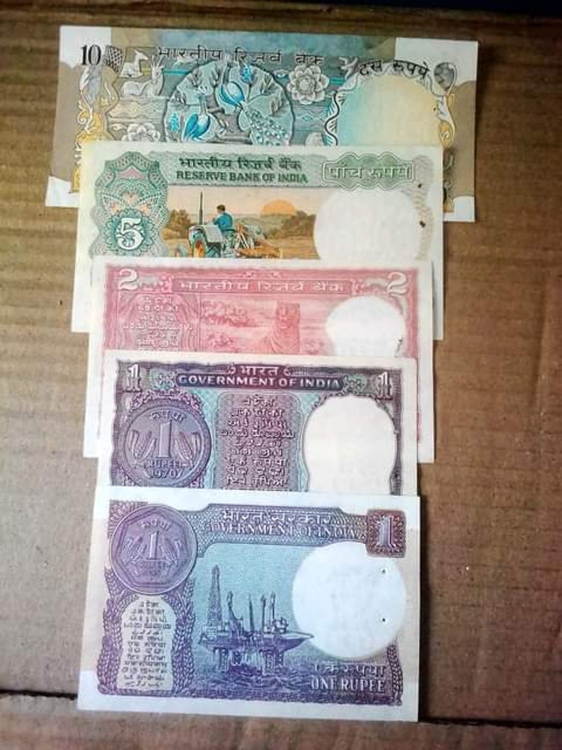 Indian Vintage 5 Banknotes/currency Lot Etsy