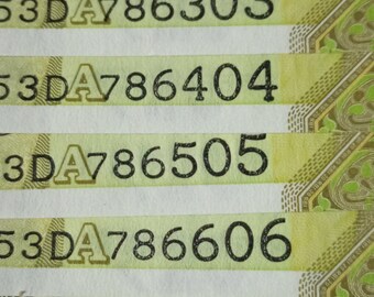 Lucky Charm Collection: 20 Rupees Uncirculated Indian Banknotes - Auspicious Set with Lucky Serial Numbers 786101 to 786909 (Same Prefix)