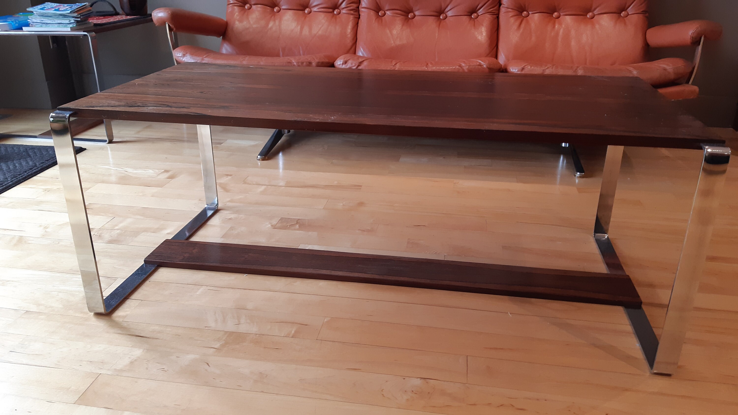 Vintage MCM Coffee Table Rosewood and Chrome negotiable Etsy Canada
