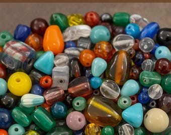 Sehr lebhafter Tschechischer Glasperlen Mix – 1/4 lbs oder 1/2 lbs Schüttgut | Multicolor Glasperlen für Schmuckherstellung, Armbänder, Halsketten & Kunsthandwerk