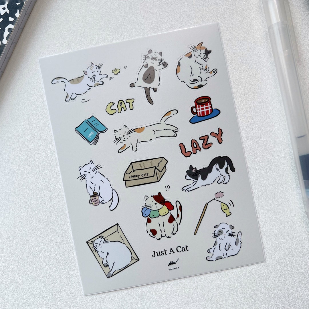 Just A Cat Sticker Sheet | Planner Stickers | Journal Stickers ...