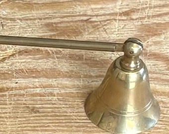 Vintage Brass Candle Snuffer Red Handle Long Tapered Wick Tool