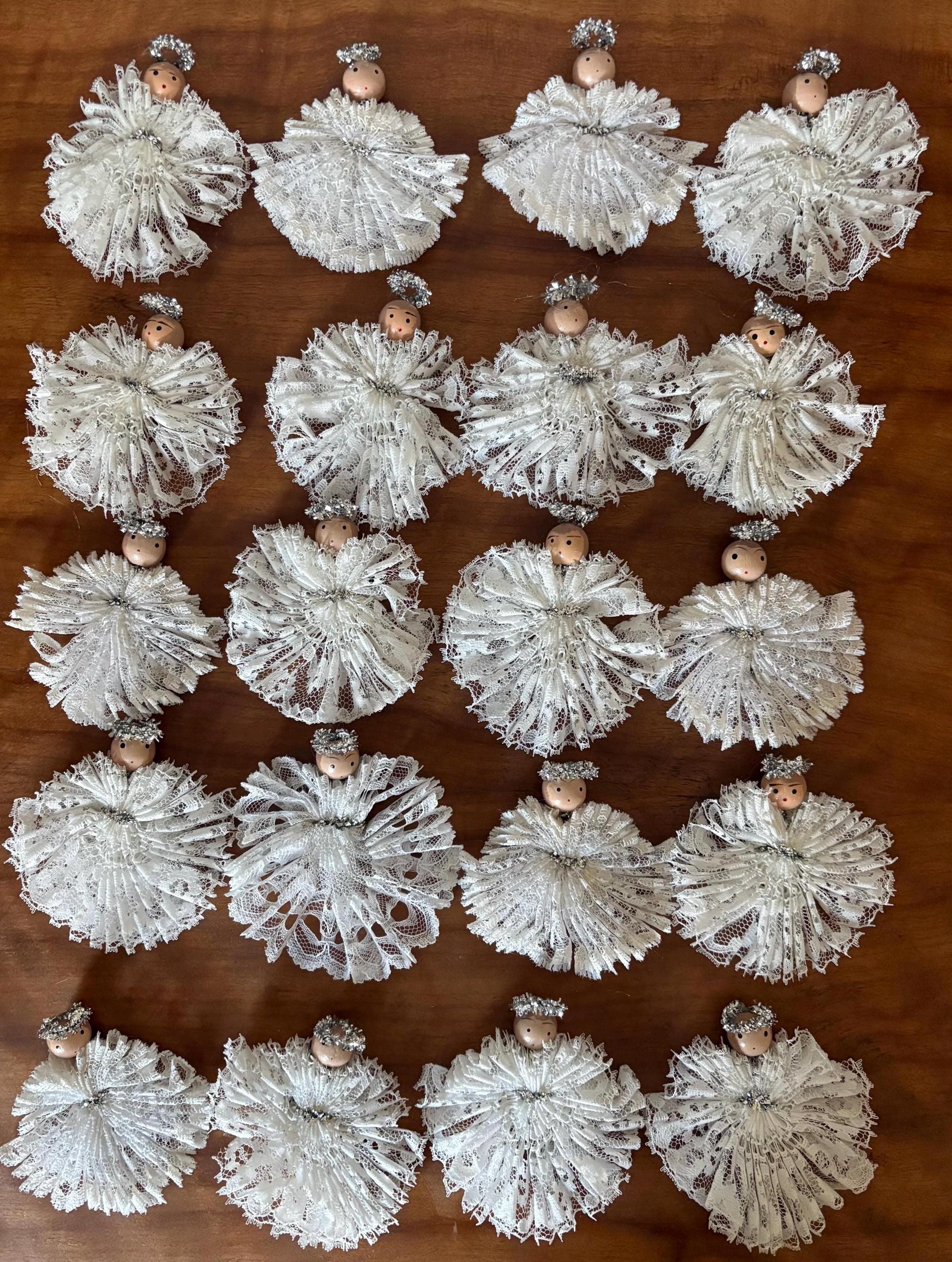 Vintage Lace Angel Ornaments Set of 20 Handmade Christmas Decor - Etsy