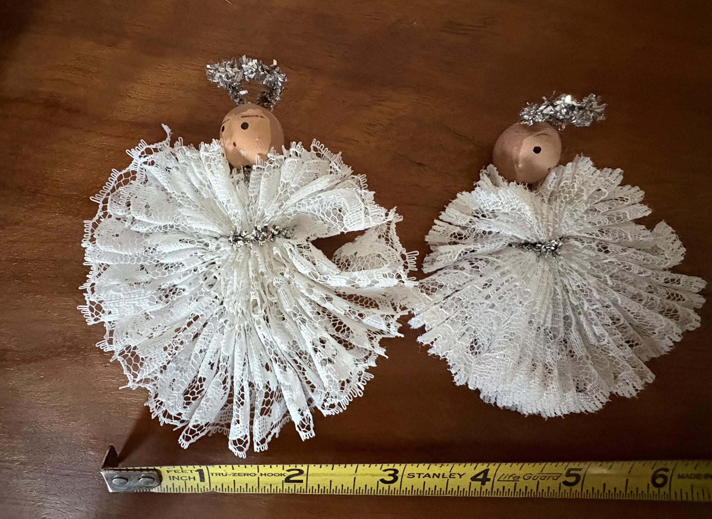 Vintage Lace Angel Ornaments Set of 20 Handmade Christmas Decor - Etsy