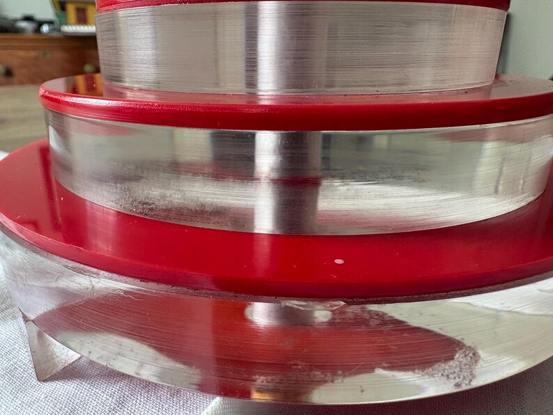 Aged Vintage MCM Stacked Acrylic Lamp Base Part As Is Restoration Project image 15