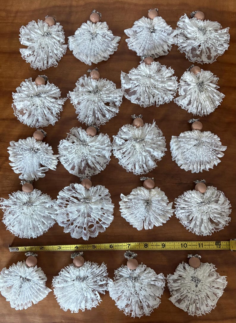 Vintage Lace Angel Ornaments Set of 20 Handmade Christmas Decor - Etsy