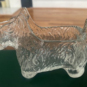 Vintage Scotty Dog Glass Creamer - L E Smith Pressed Glass Decor