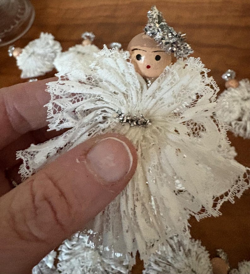 Vintage Lace Angel Ornaments Set of 20 Handmade Christmas Decor - Etsy