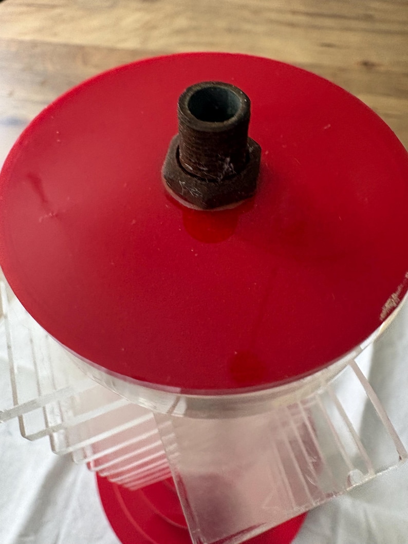 Aged Vintage MCM Stacked Acrylic Lamp Base Part As Is Restoration Project image 4