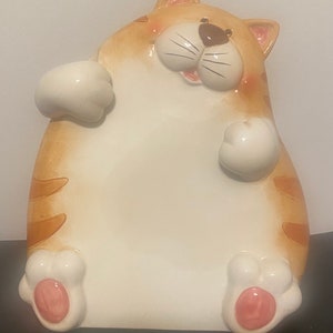 Cat Bank - vintage kitschy ceramic orange tabby