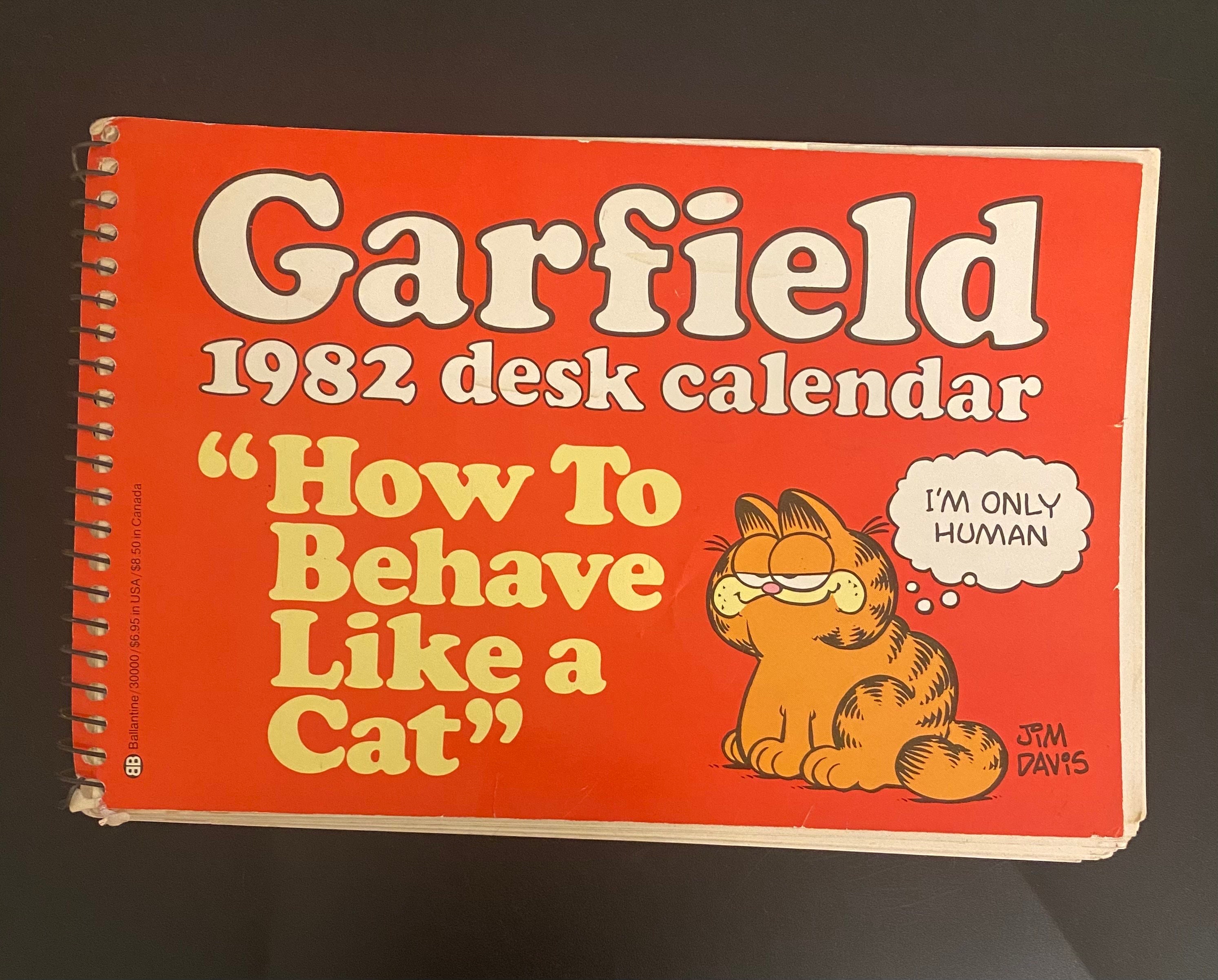 Vintage 1982 Garfield Desk Calendar Planner how to Behave Etsy
