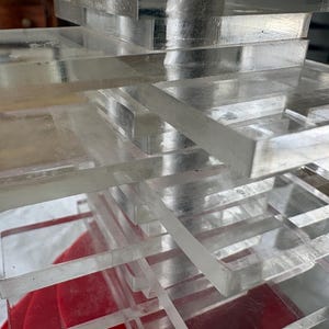 Aged Vintage MCM Stacked Acrylic Lamp Base Part As Is Restoration Project image 7