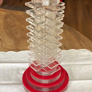 Aged Vintage MCM Stacked Acrylic Lamp Base Part As Is Restoration Project image 1