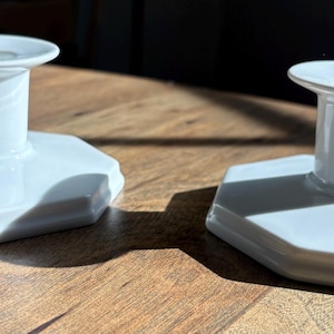 Vintage Royal Copenhagen Porcelain Fluted Candlestick Holders Pair 3334 (1969-1974)