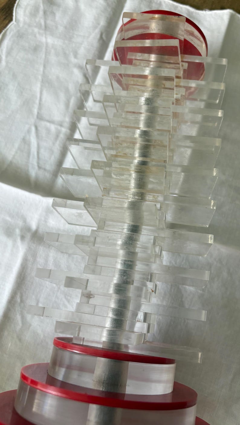Aged Vintage MCM Stacked Acrylic Lamp Base Part As Is Restoration Project image 6