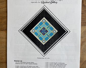 1999 Merlin Needlepoint Pattern by Kathleen Armstrong for Rainbow Gallery, Geometric Canvaswork, 8 Loose Pages