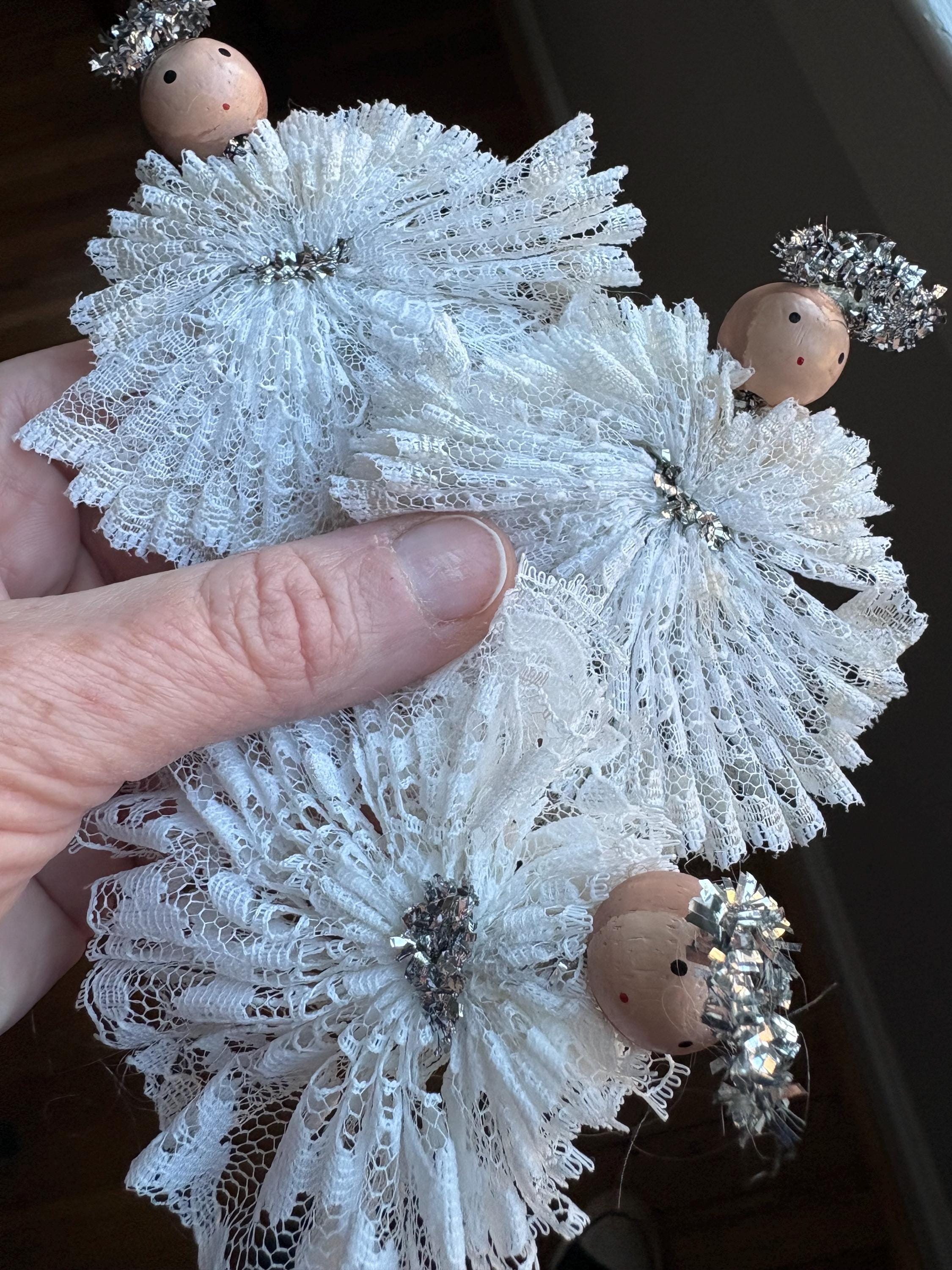 Vintage Lace Angel Ornaments Set of 20 Handmade Christmas Decor - Etsy